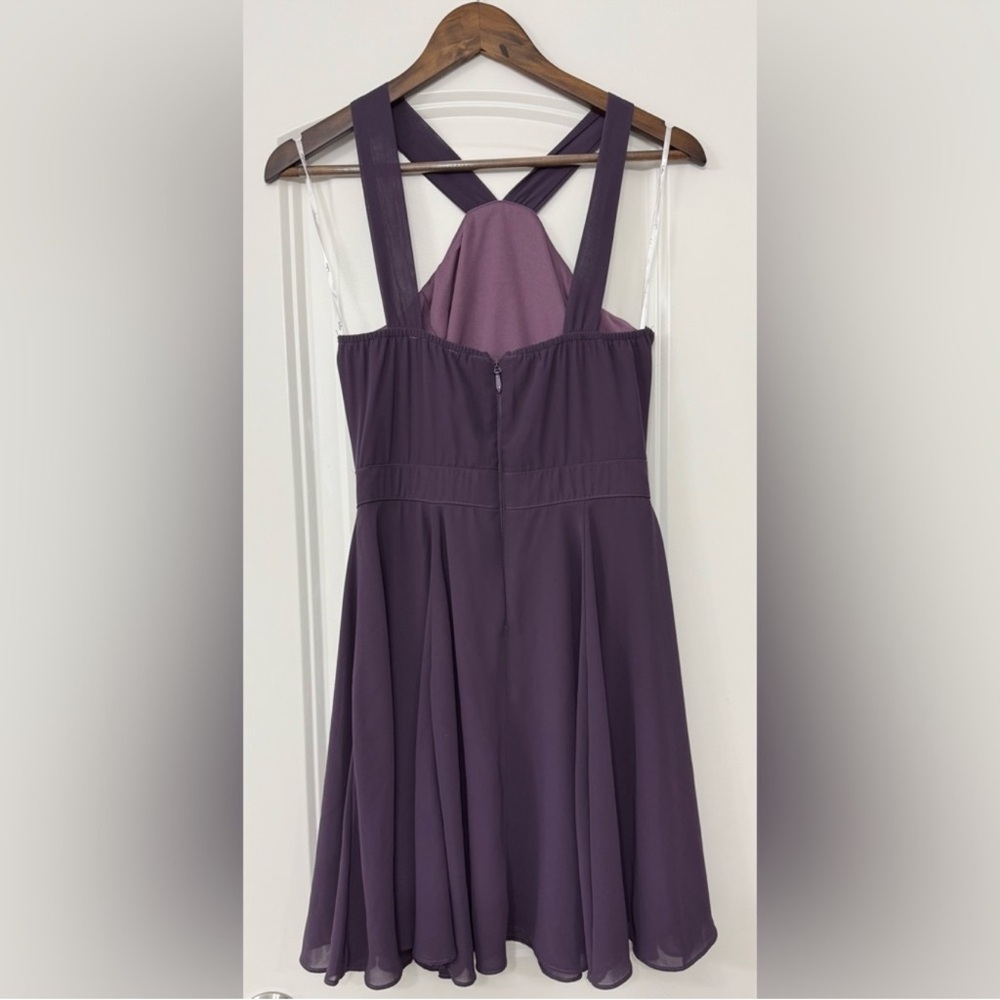 NWOT**** Lulus Forevermore Dusty Purple Halter Sleeveless Skater Dress - Picture 5 of 7